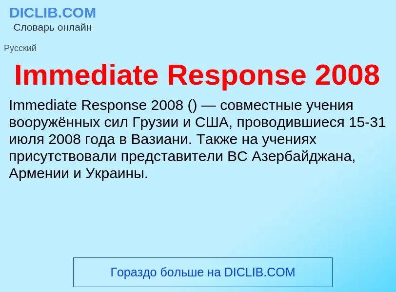 Wat is Immediate Response 2008 - definition