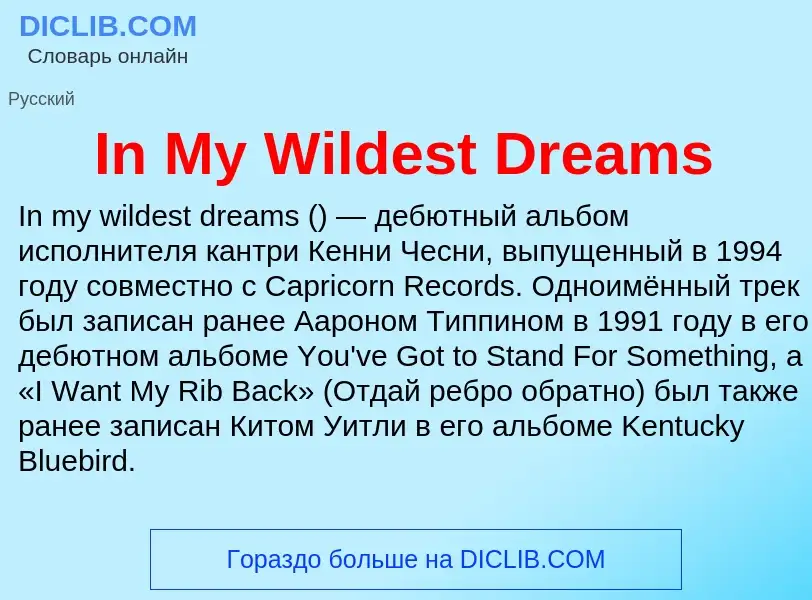 Τι είναι In My Wildest Dreams - ορισμός