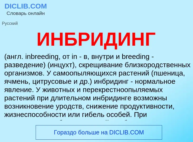 Was ist ИНБРИДИНГ - Definition