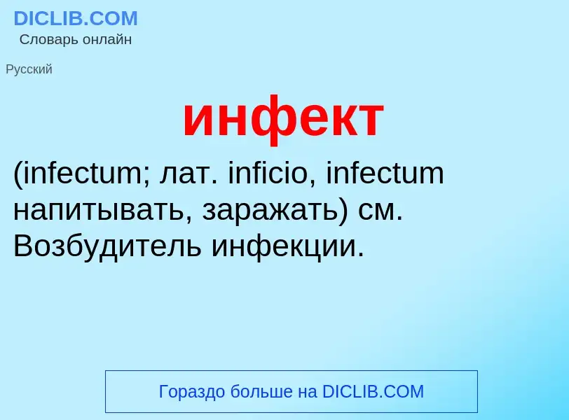 Wat is инфект  - definition