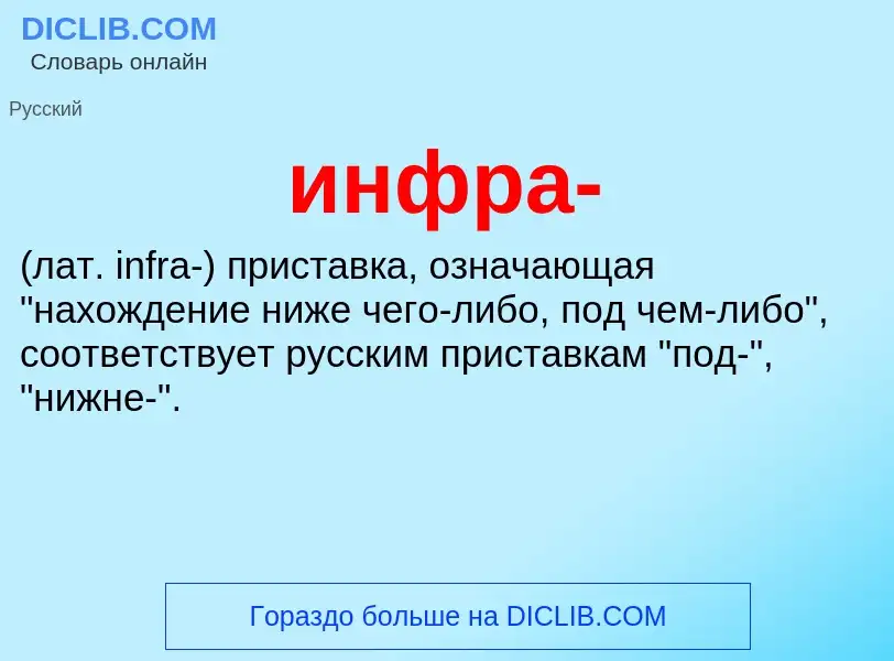 Wat is инфра-  - definition