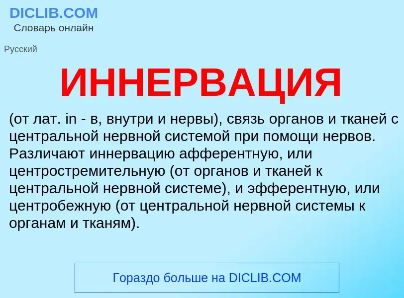 Wat is ИННЕРВАЦИЯ - definition