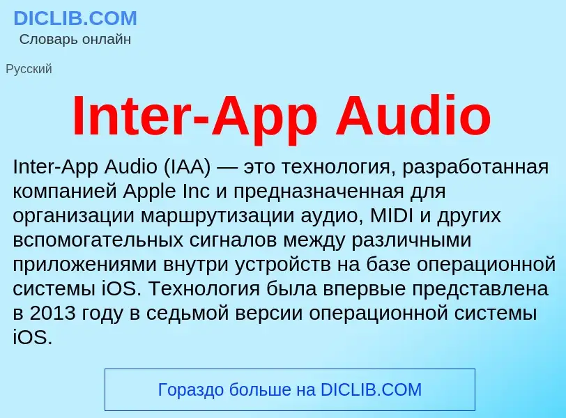 Что такое Inter-App Audio - определение