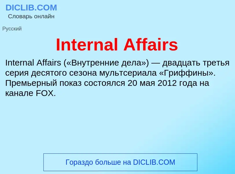 Was ist Internal Affairs - Definition