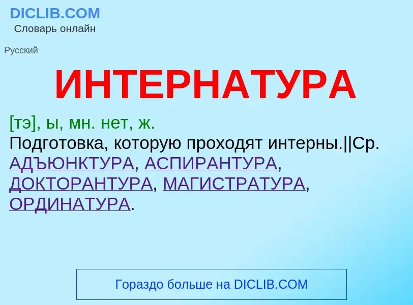 Wat is ИНТЕРНАТУРА - definition