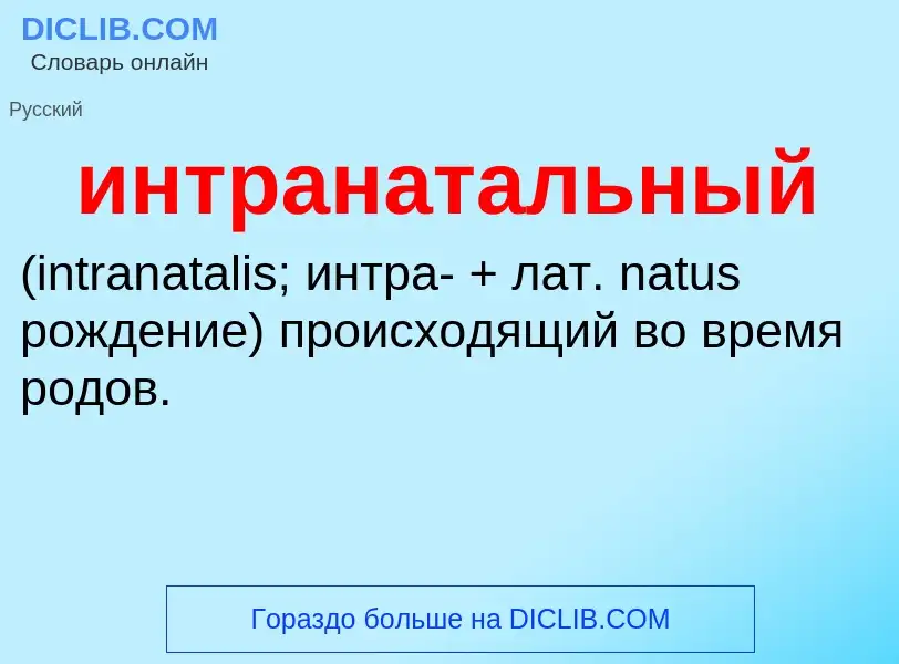 Wat is интранатальный  - definition