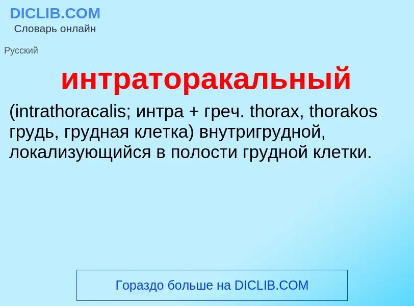 Wat is интраторакальный  - definition