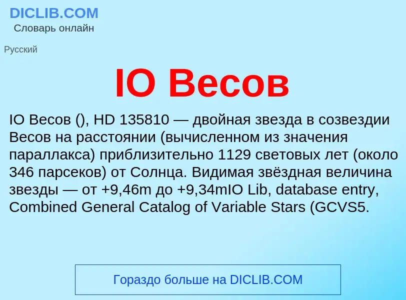 Что такое IO Весов - определение