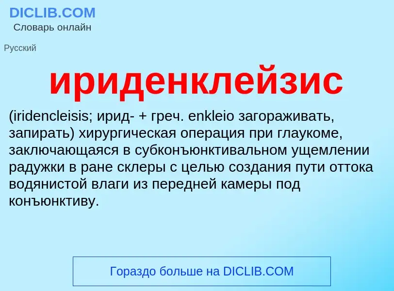 Wat is ириденклейзис  - definition