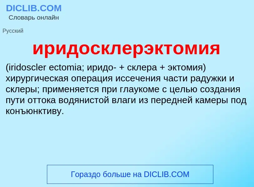 Wat is иридосклерэктомия  - definition