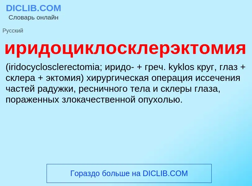 Wat is иридоциклосклерэктомия  - definition