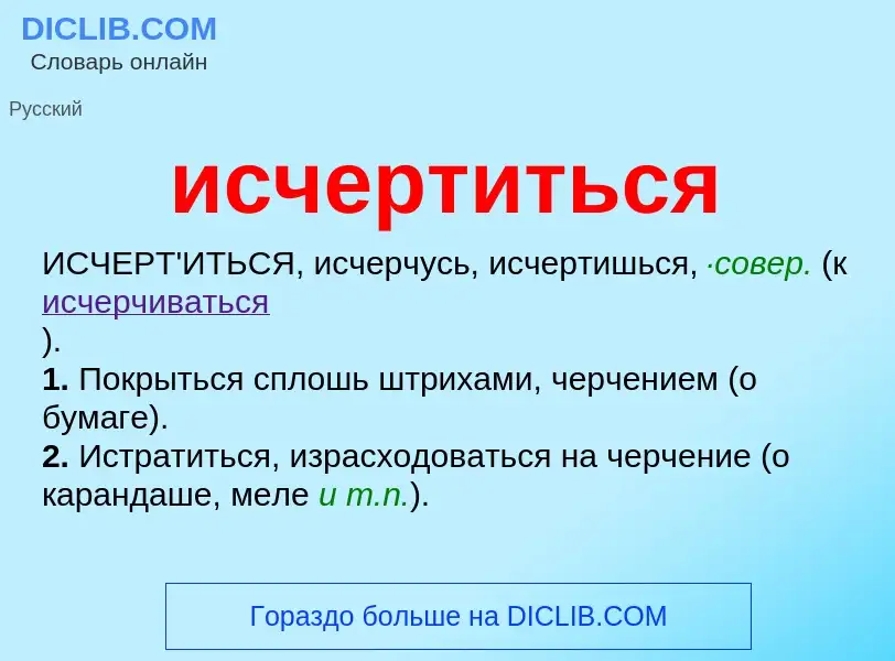 Что такое исчертиться - определение