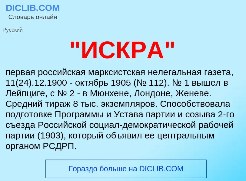 What is "ИСКРА" - meaning and definition