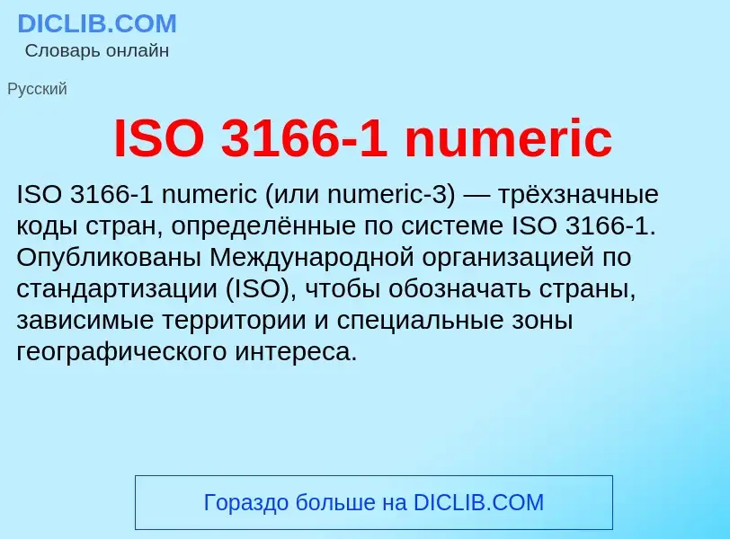 Wat is ISO 3166-1 numeric - definition