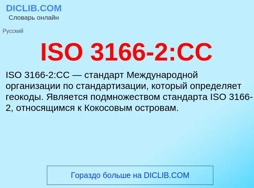 Wat is ISO 3166-2:CC - definition