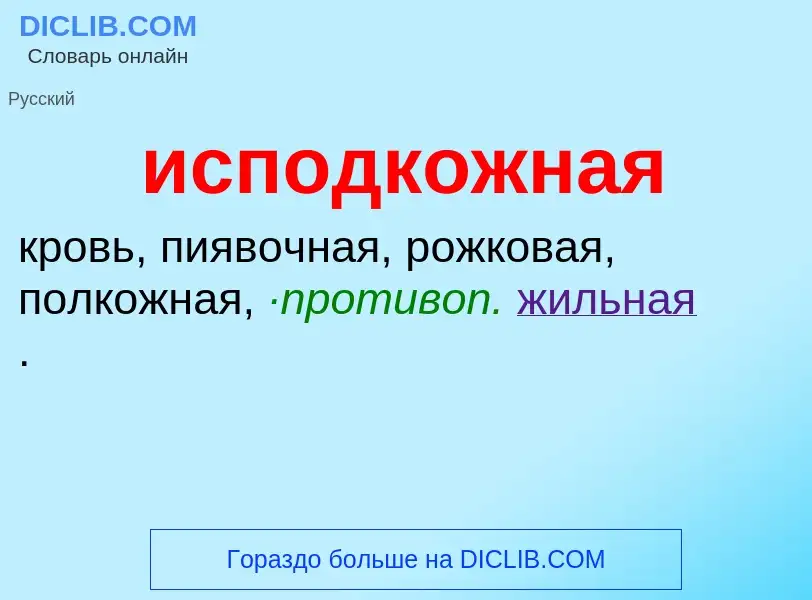 Что такое исподкожная - определение