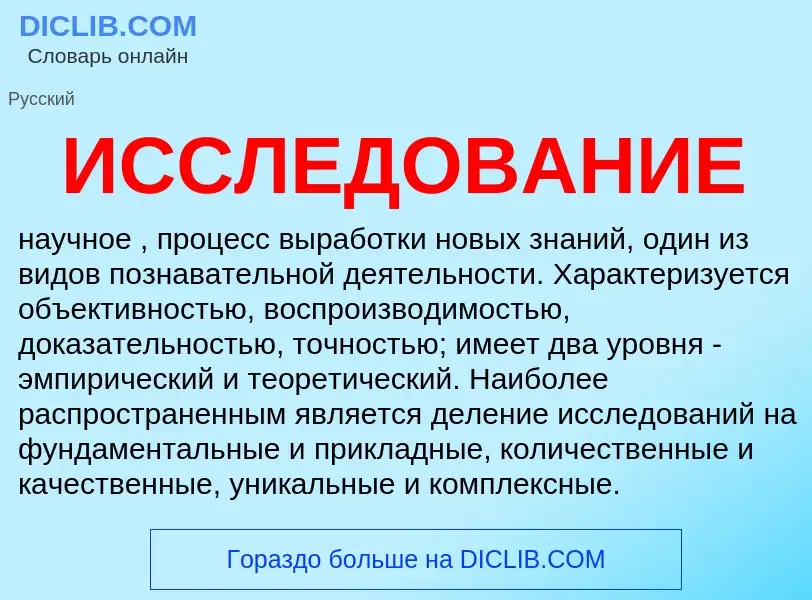 What is ИССЛЕДОВАНИЕ - definition