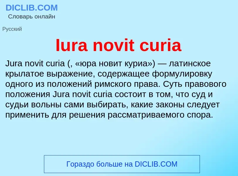 Wat is Iura novit curia - definition