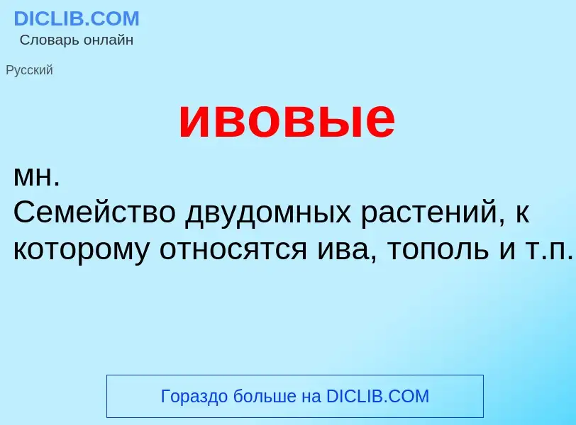 O que é ивовые - definição, significado, conceito