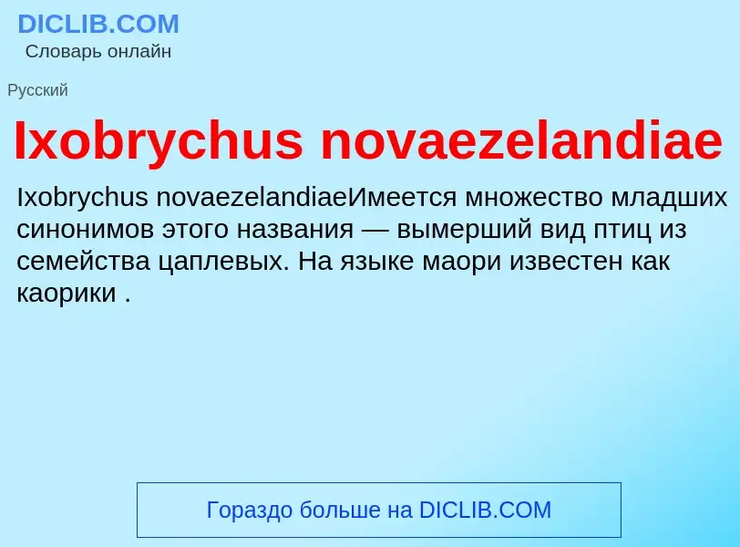 What is Ixobrychus novaezelandiae - definition