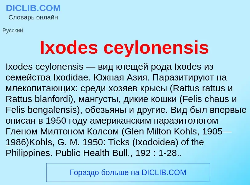 Wat is Ixodes ceylonensis - definition