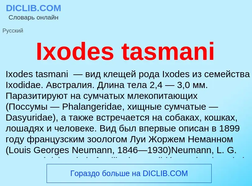 What is Ixodes tasmani - definition