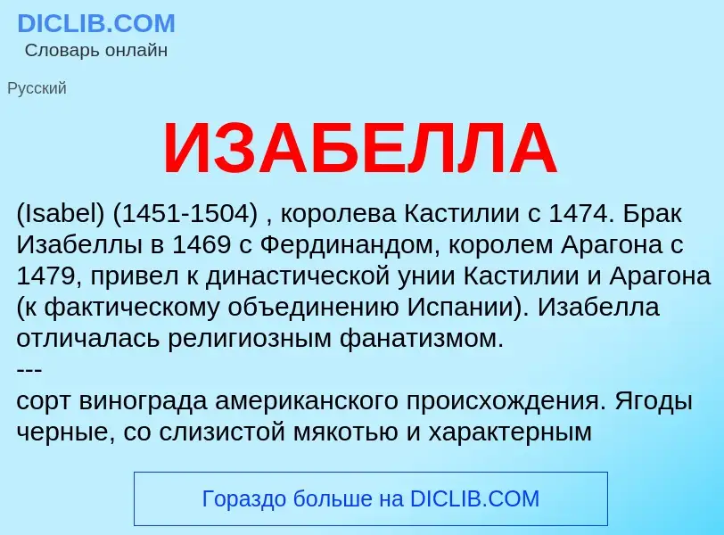 ¿Qué es ИЗАБЕЛЛА? - significado y definición