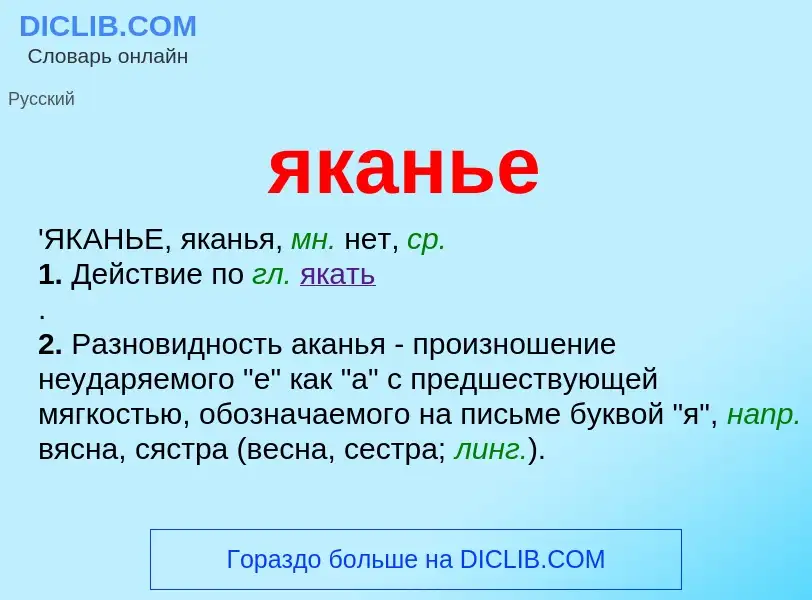 ¿Qué es яканье? - significado y definición