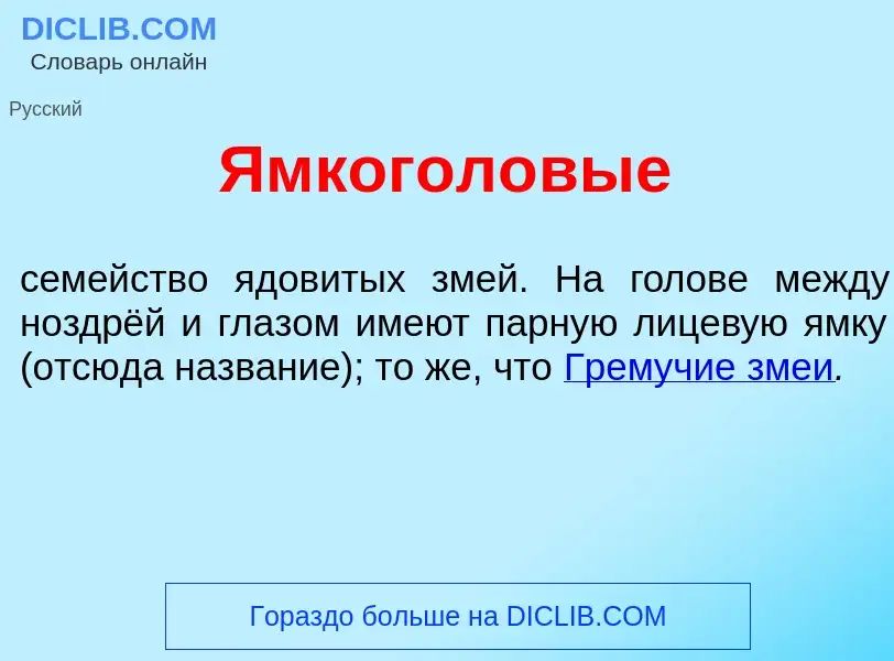 Что такое Ямкогол<font color="red">о</font>вые - определение