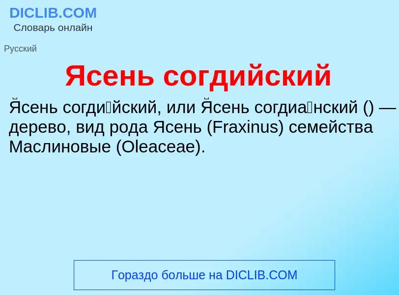 Τι είναι Ясень согдийский - ορισμός