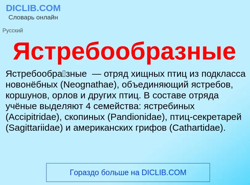 Τι είναι Ястребообразные - ορισμός