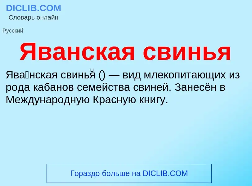 ¿Qué es Яванская свинья? - significado y definición