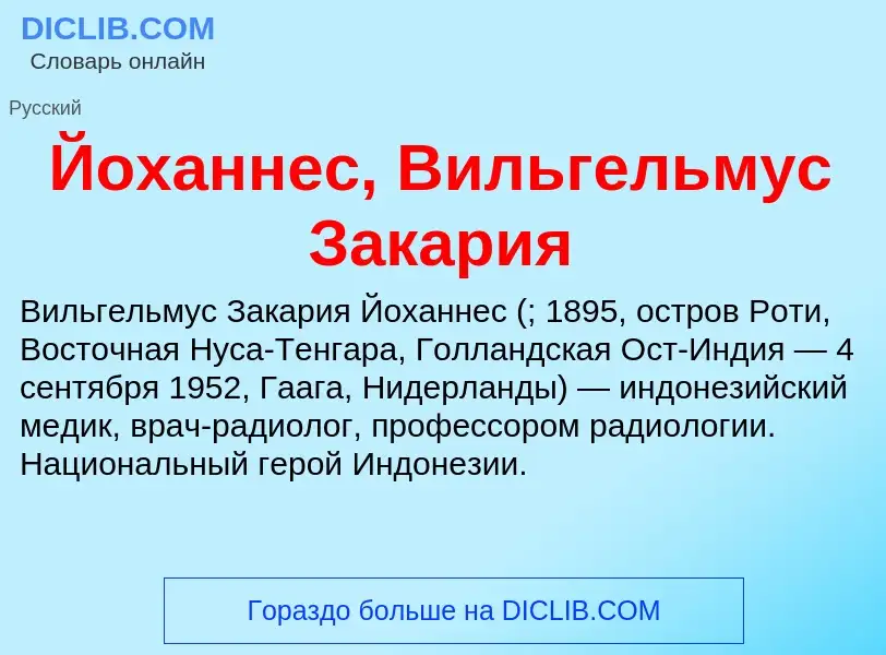 Что такое Йоханнес, Вильгельмус Закария - определение