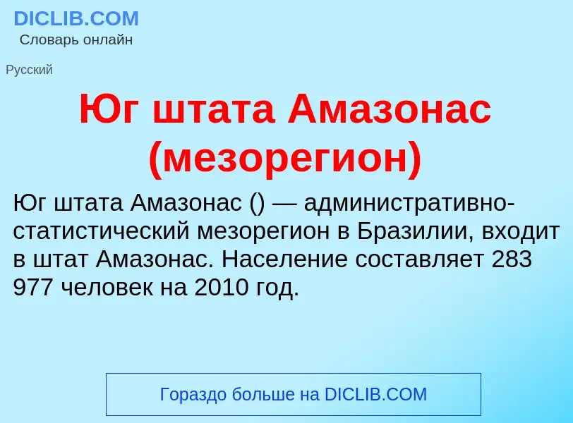 Что такое Юг штата Амазонас (мезорегион) - определение