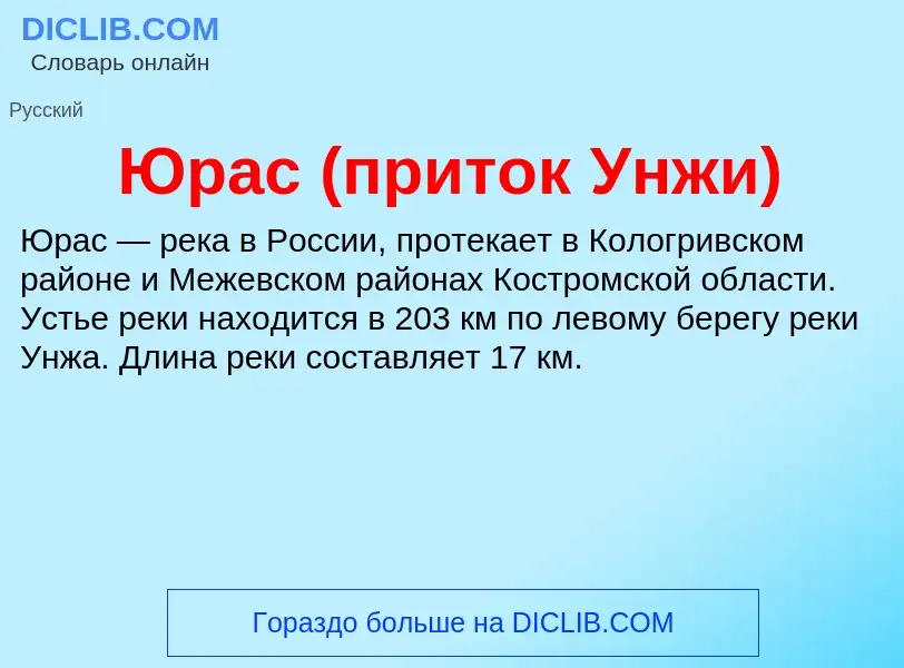 ¿Qué es Юрас (приток Унжи)? - significado y definición