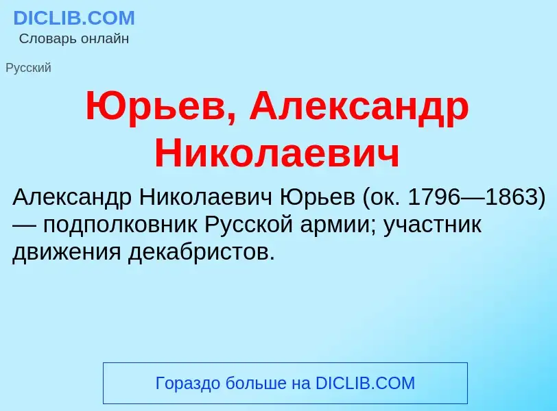 ¿Qué es Юрьев, Александр Николаевич? - significado y definición