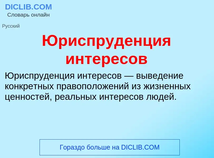 ¿Qué es Юриспруденция интересов? - significado y definición