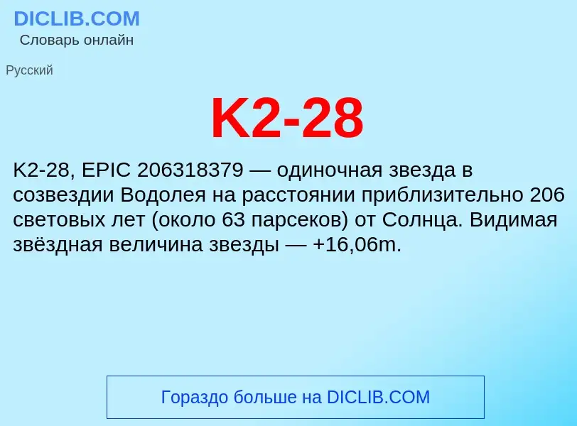 Che cos'è K2-28 - definizione