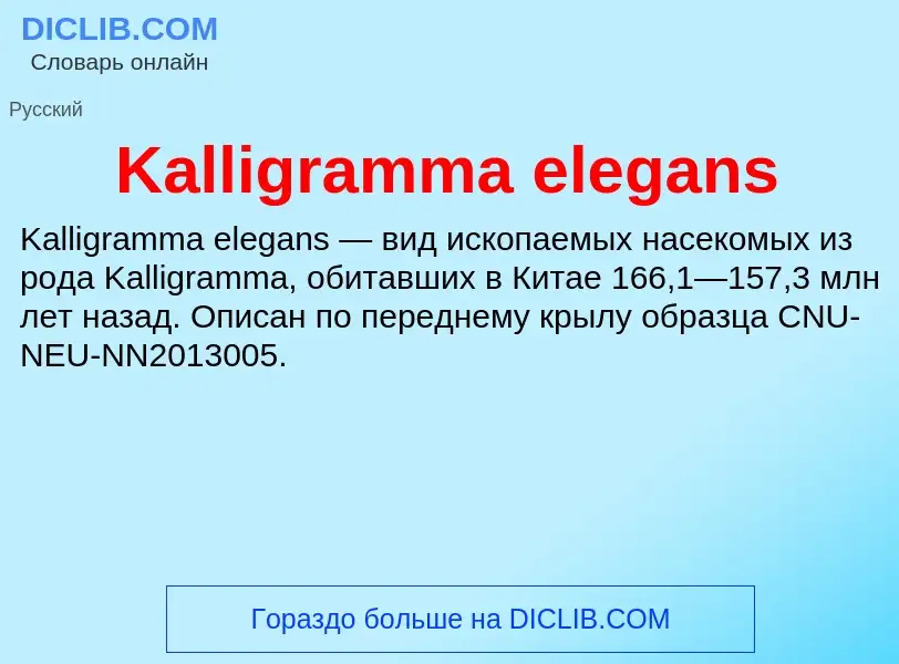 Что такое Kalligramma elegans - определение