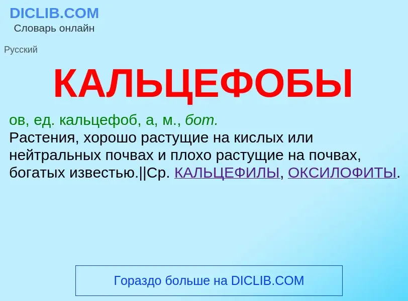 ¿Qué es КАЛЬЦЕФОБЫ? - significado y definición