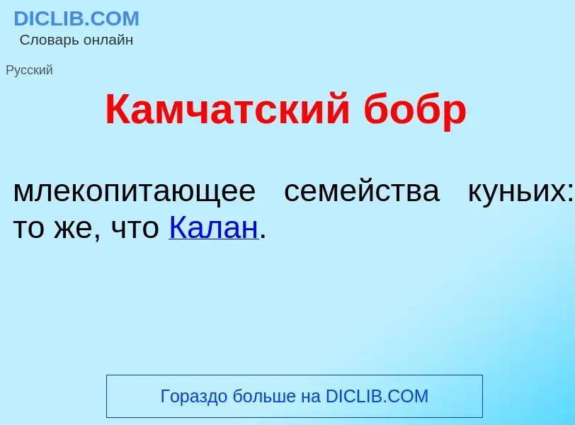 Что такое Камч<font color="red">а</font>тский бобр - определение