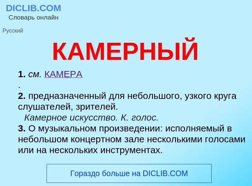 Что такое КАМЕРНЫЙ - определение