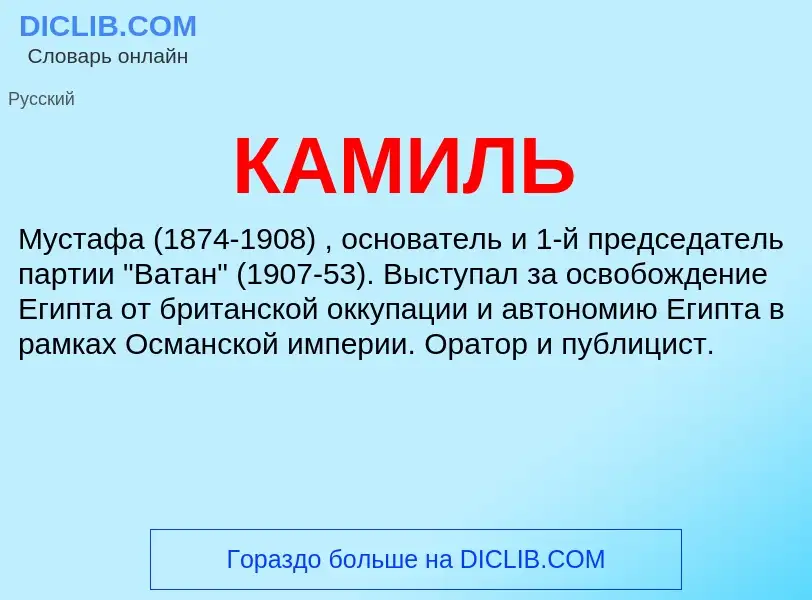 What is КАМИЛЬ - meaning and definition