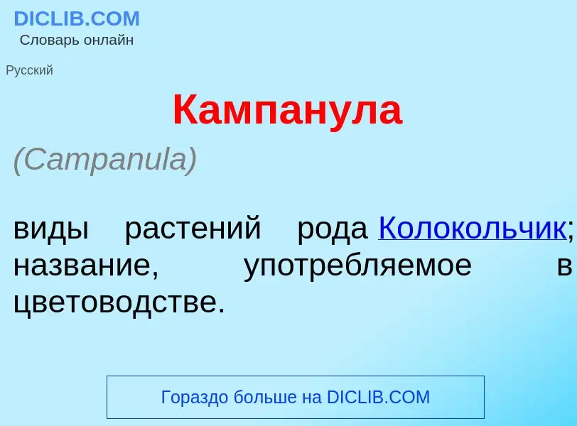 Что такое Кампан<font color="red">у</font>ла - определение