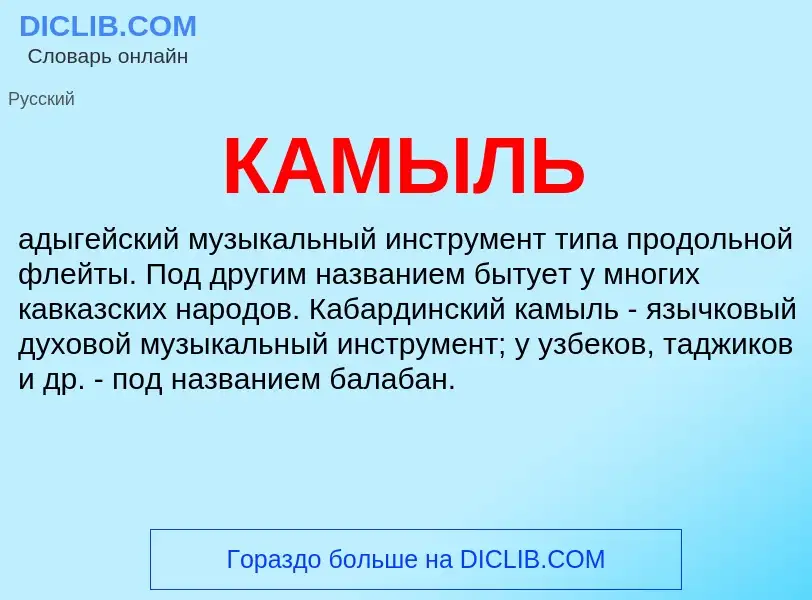 Что такое КАМЫЛЬ - определение