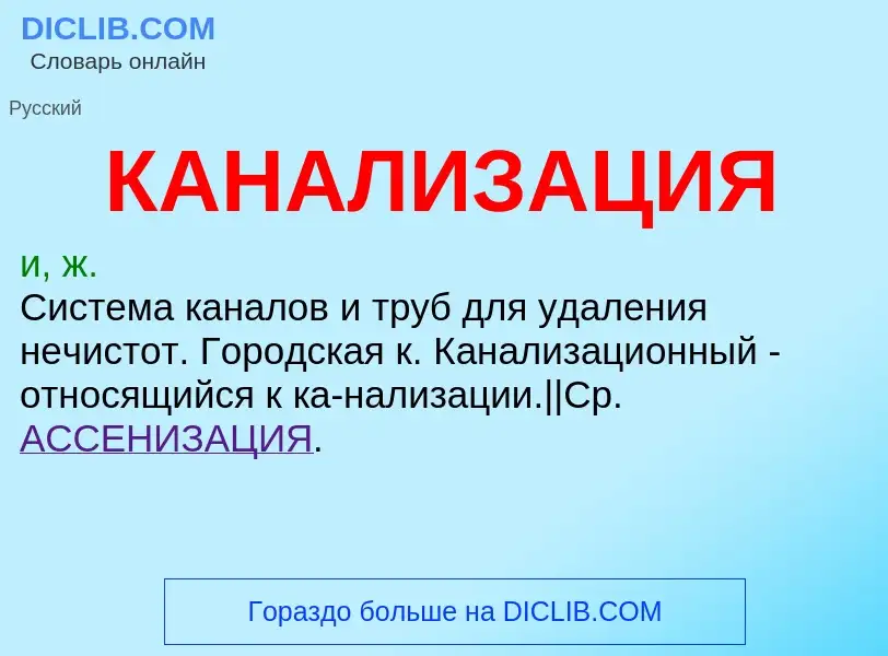 O que é КАНАЛИЗАЦИЯ - definição, significado, conceito