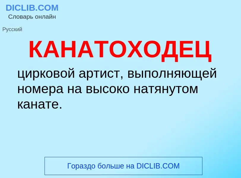 O que é КАНАТОХОДЕЦ - definição, significado, conceito