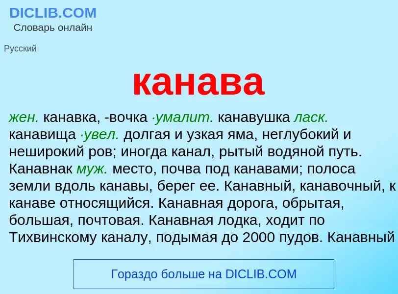 O que é канава - definição, significado, conceito