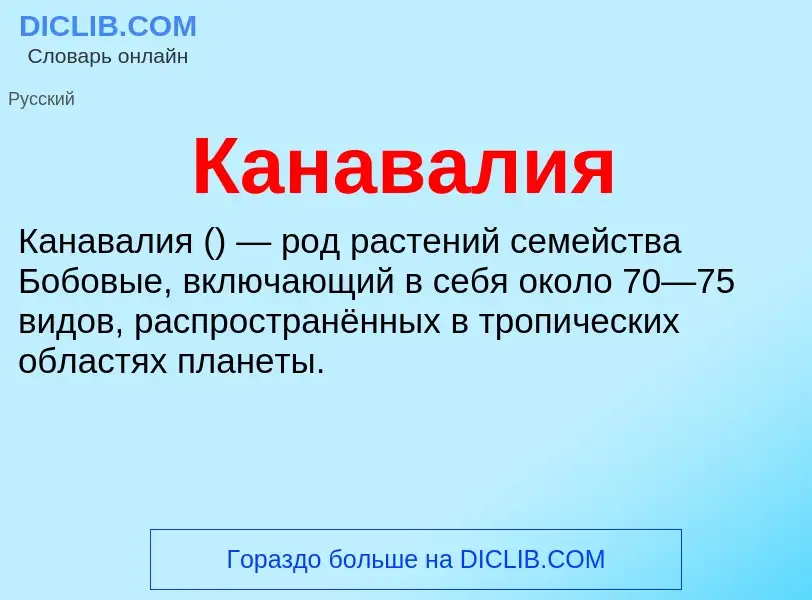 O que é Канавалия - definição, significado, conceito