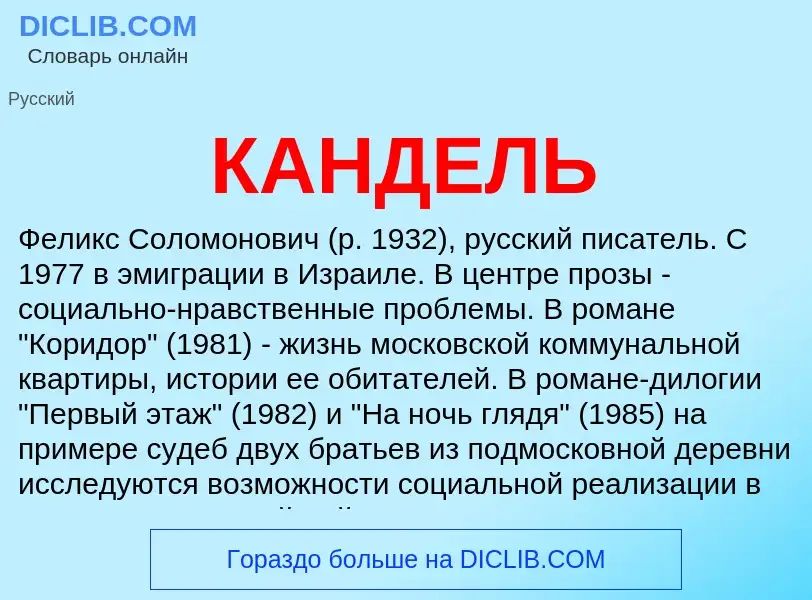 Что такое КАНДЕЛЬ - определение